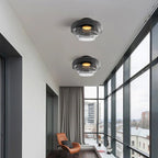 Glazen Plafondlamp Met Gelaagde Vorm En Moderne Sfeerverlichting