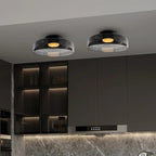 Glazen Plafondlamp Met Gelaagde Vorm En Moderne Sfeerverlichting