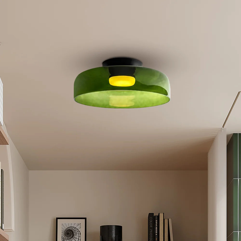 Glazen Plafondlamp Met Gelaagde Vorm En Moderne Sfeerverlichting