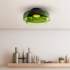 Glazen Plafondlamp Met Gelaagde Vorm En Moderne Sfeerverlichting