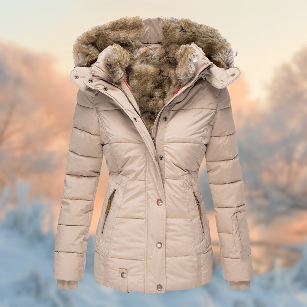 Dames Winterjas Met Pluche Voering En Comfortabele Warmteconstructie