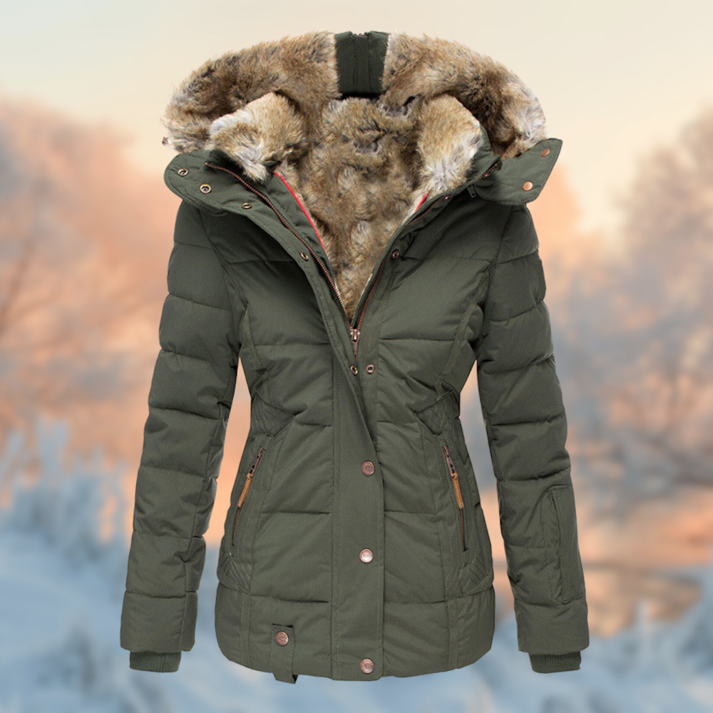 Dames Winterjas Met Pluche Voering En Comfortabele Warmteconstructie