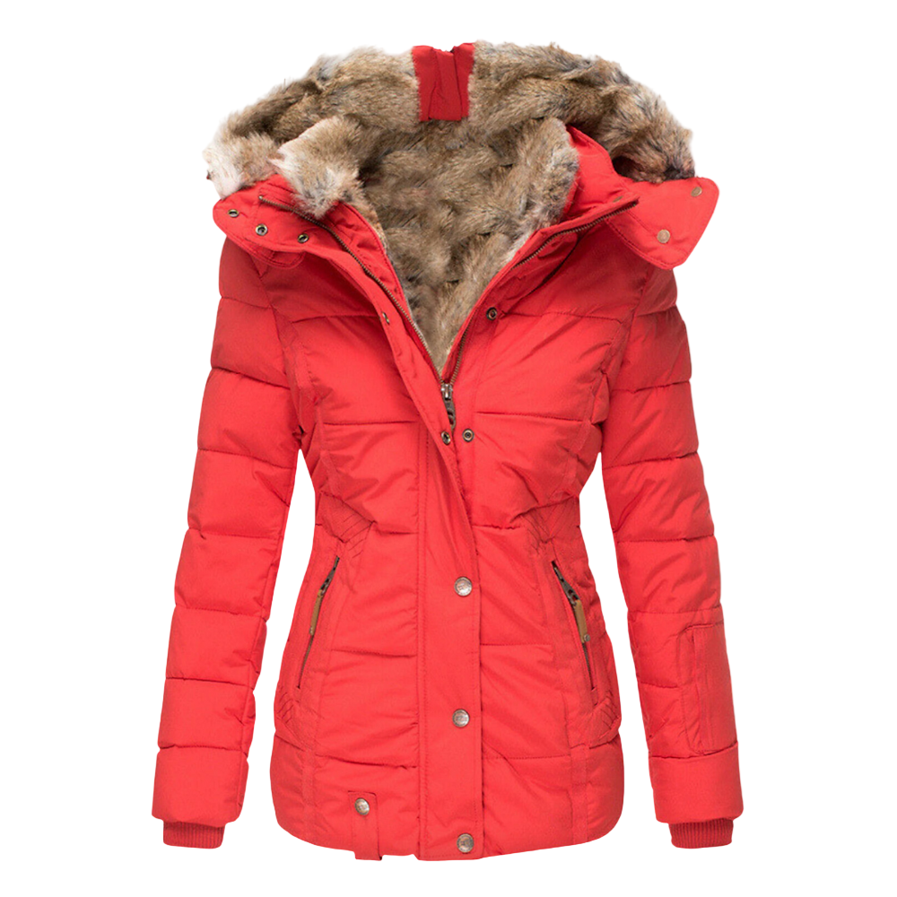 Dames Winterjas Met Pluche Voering En Comfortabele Warmteconstructie