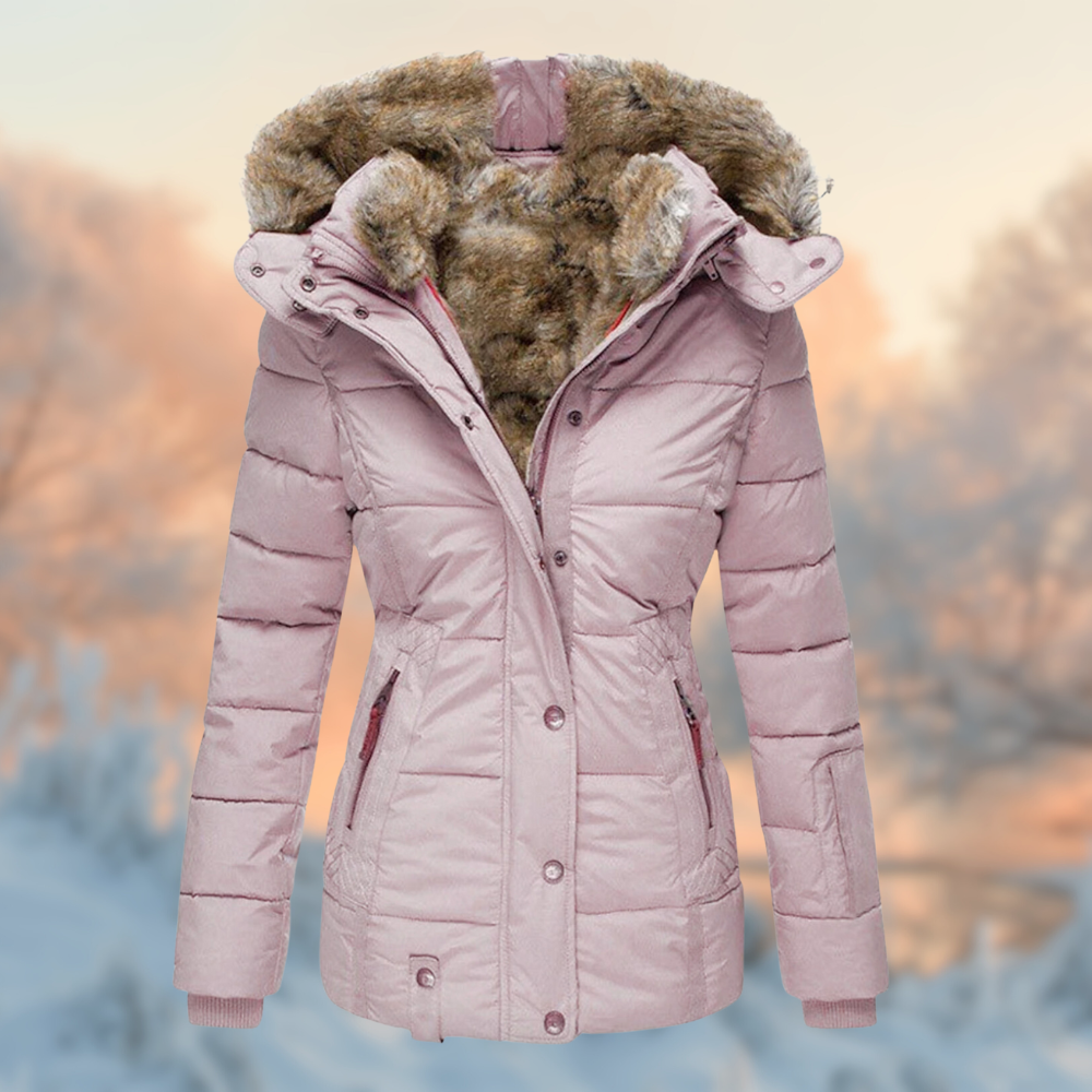 Dames Winterjas Met Pluche Voering En Comfortabele Warmteconstructie