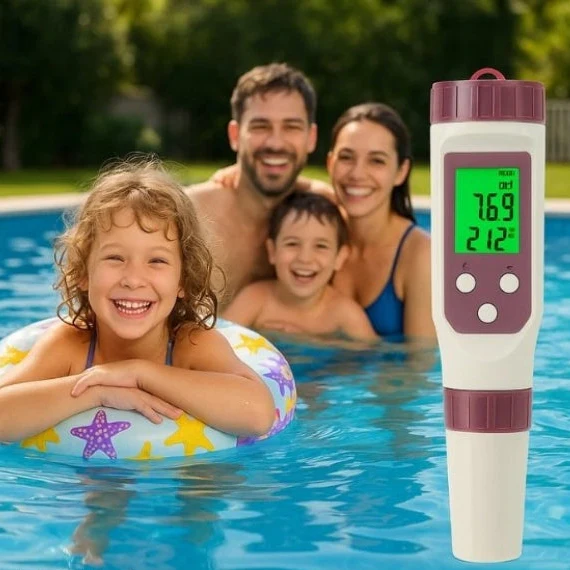 Digitale Watermeter met 7‑in‑1 Analyse voor Zwembad en Spa