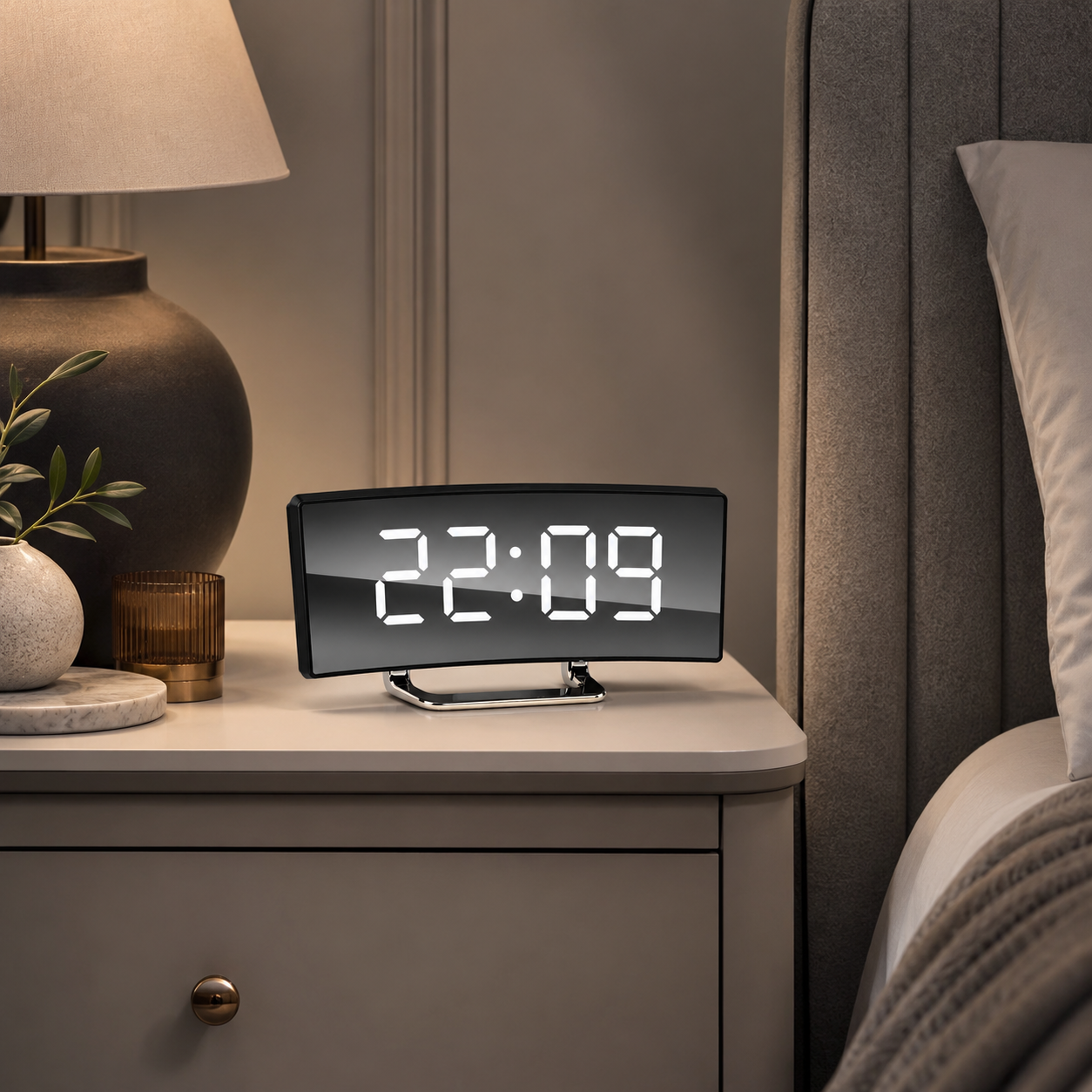 Digitale Wekker met Groot LED Display en Automatische Dimbare Verlichting