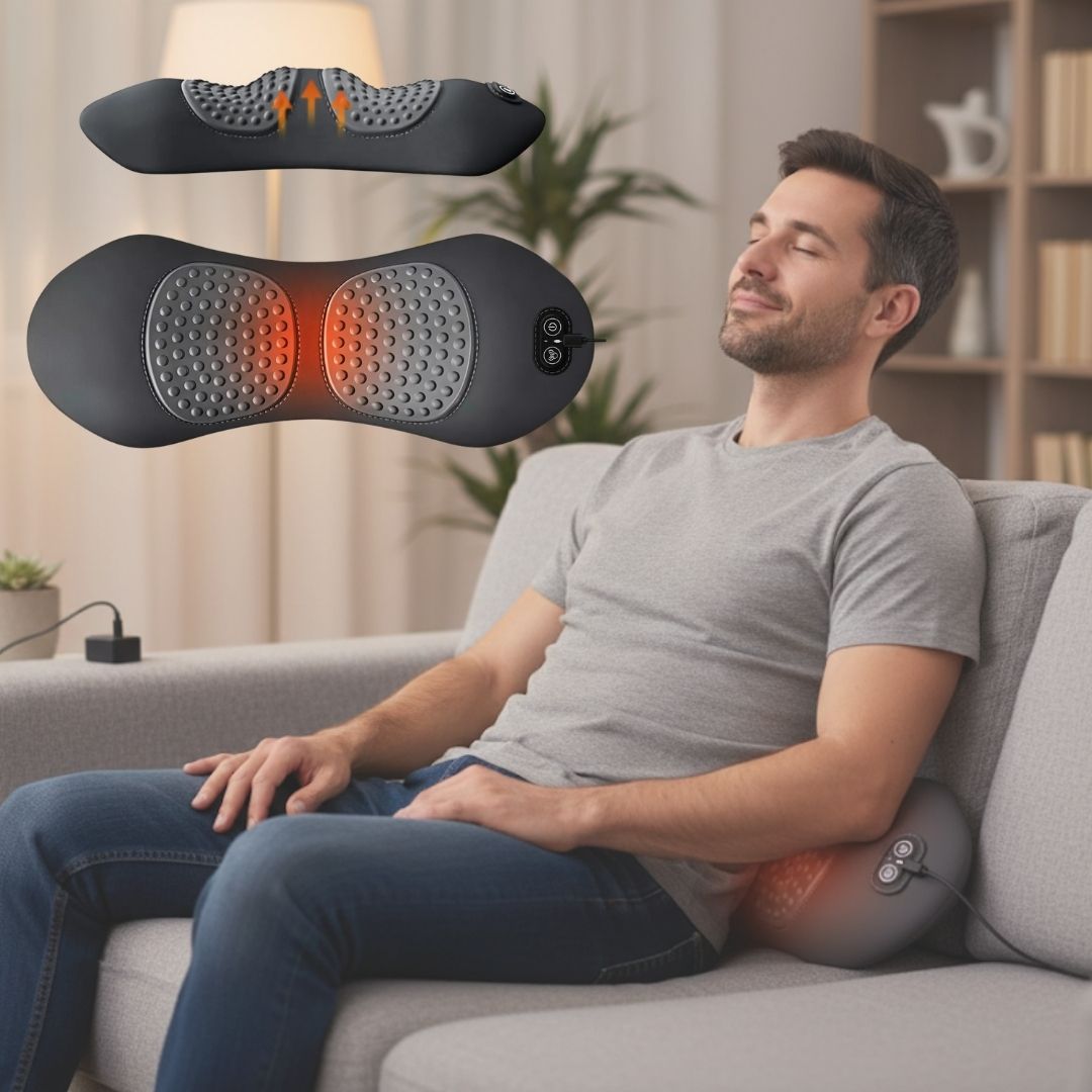 Rugmassagekussen met Warmte, Vibratie en Ondersteunende Houdingsfunctie