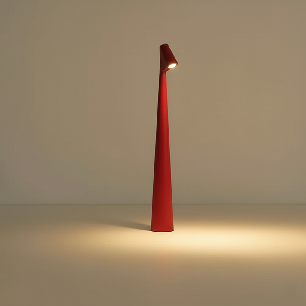 Draadloze led‑tafellamp met conische kap