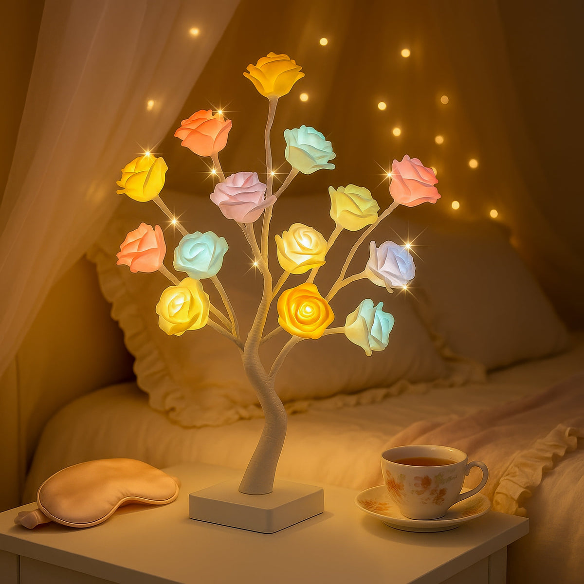 LED‑Bloemenboom met Warme Gloed en Rustige Binnenverlichting