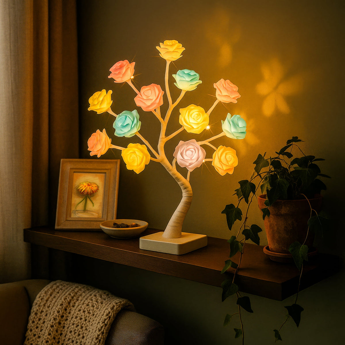 LED‑Bloemenboom met Warme Gloed en Rustige Binnenverlichting