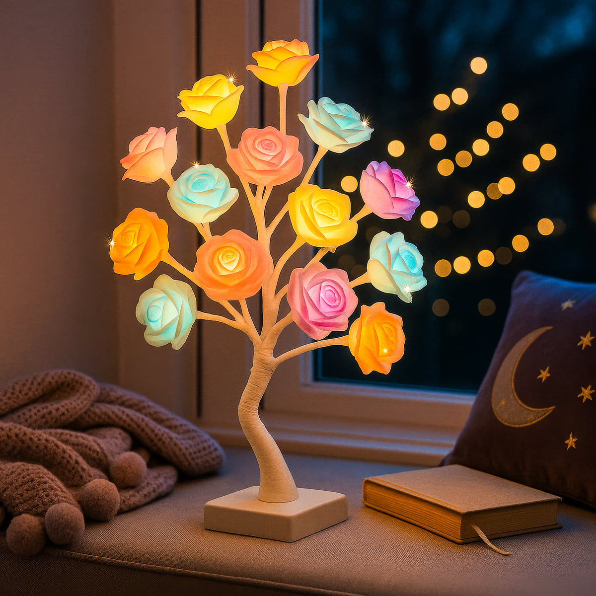 LED‑Bloemenboom met Warme Gloed en Rustige Binnenverlichting