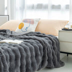 Plaid Met Zachte Fleece En Warme Laag Voor Bank En Bed