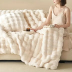 Plaid Met Zachte Fleece En Warme Laag Voor Bank En Bed