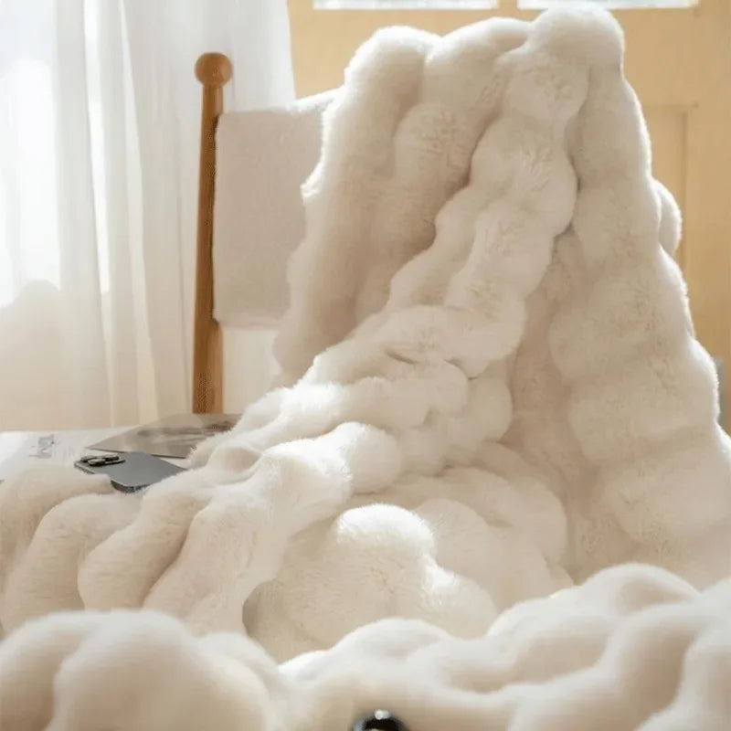 Plaid Met Zachte Fleece En Warme Laag Voor Bank En Bed
