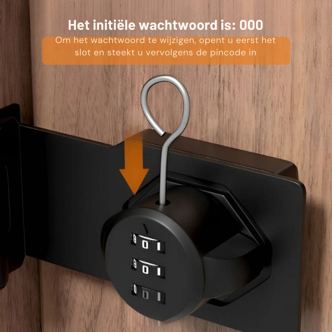 Sleutelloos combinatieslot voor kasten en deuren