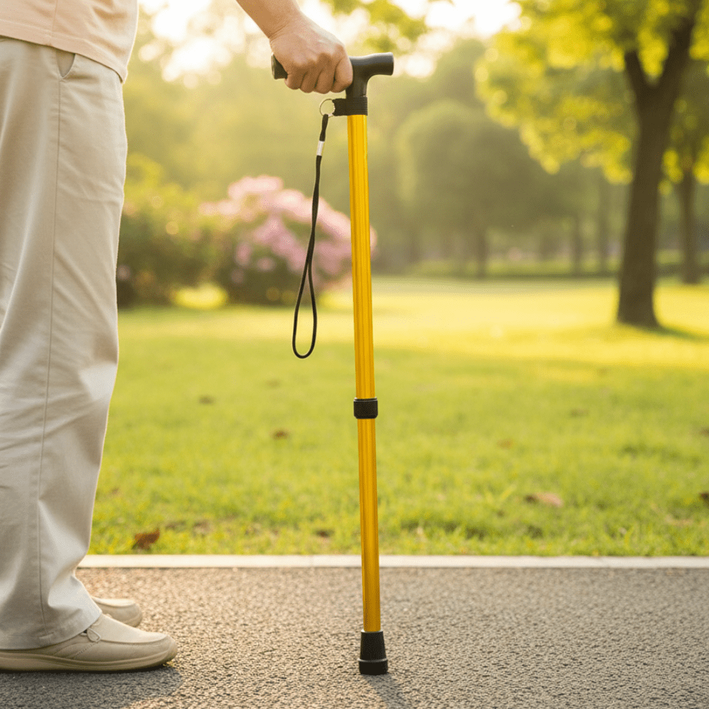 Aluminium Wandelstok met Ergonomische Greep en Verstelbare Hoogte