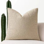 Bouclé Kussenhoes met Zachte Structuur en Minimalistische Vorm