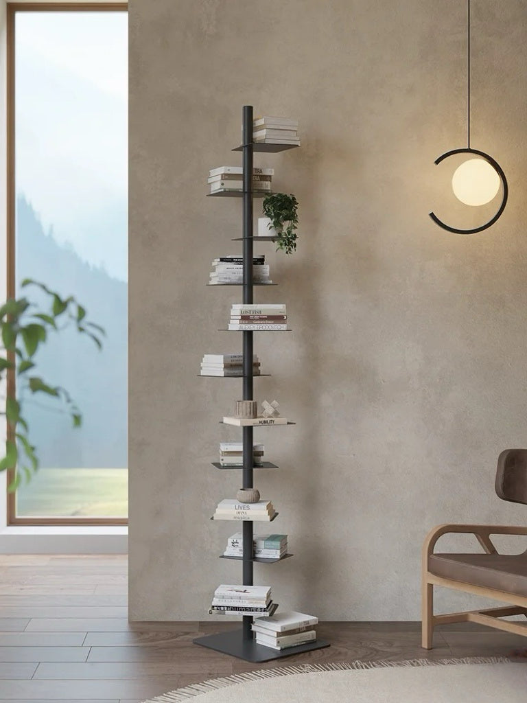 Verticale Stalen Boekentoren met Zwevende Legplanken