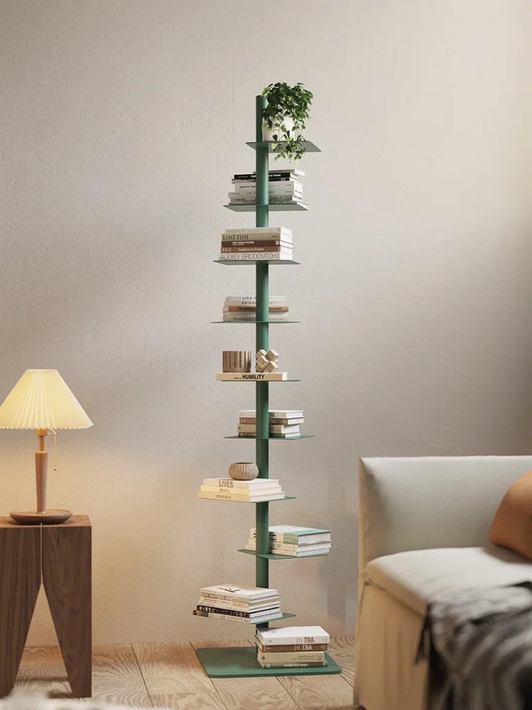 Verticale Stalen Boekentoren met Zwevende Legplanken