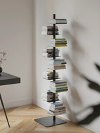 Verticale Stalen Boekentoren met Zwevende Legplanken