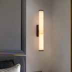 Luxe Wandlamp met Alabaster‑Effect en Cilindrisch Ontwerp