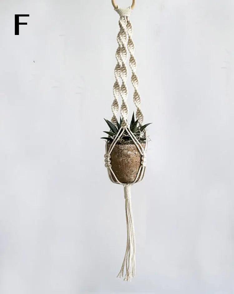 Macramé Hangplanter met Keramische Pot en Natuurlijke Textuur