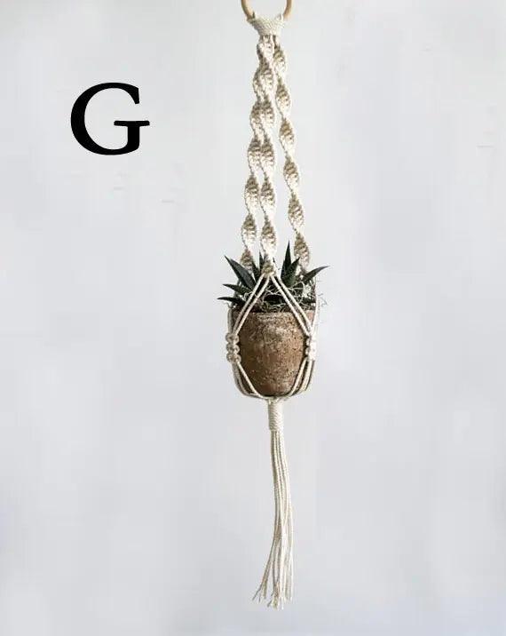 Macramé Hangplanter met Keramische Pot en Natuurlijke Textuur