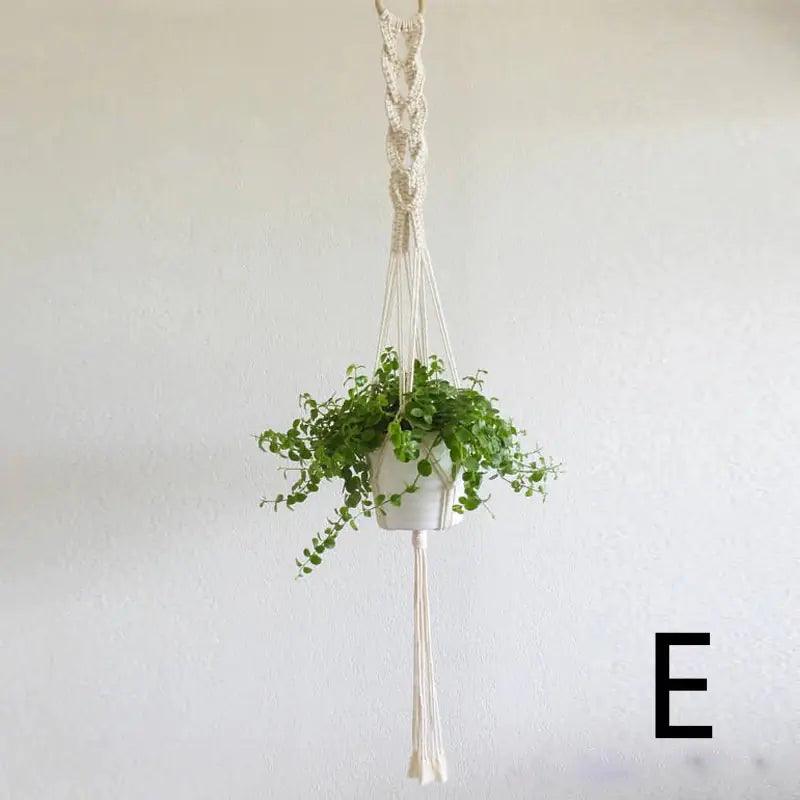 Macramé Hangplanter met Keramische Pot en Natuurlijke Textuur