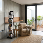 Verticale Metalen Boekenrek met Zwevende Legplanken