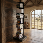 Verticale Metalen Boekenrek met Zwevende Legplanken