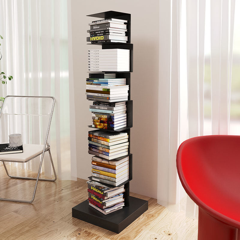 Verticale Metalen Boekenrek met Zwevende Legplanken