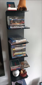 Verticale Metalen Boekenrek met Zwevende Legplanken