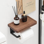 Houten Wandhouder met Ledge en Metaalaccenten