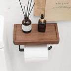 Houten Wandhouder met Ledge en Metaalaccenten