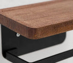 Houten Wandhouder met Ledge en Metaalaccenten
