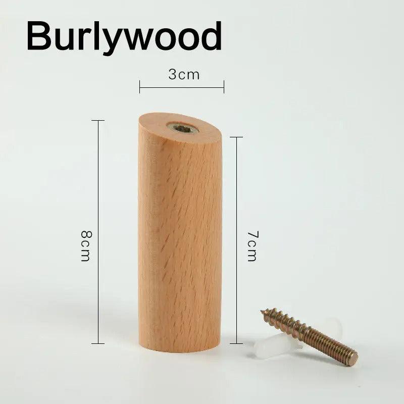 Houten Wandhaak met Schuine Vorm en Sculpturale Uitstraling