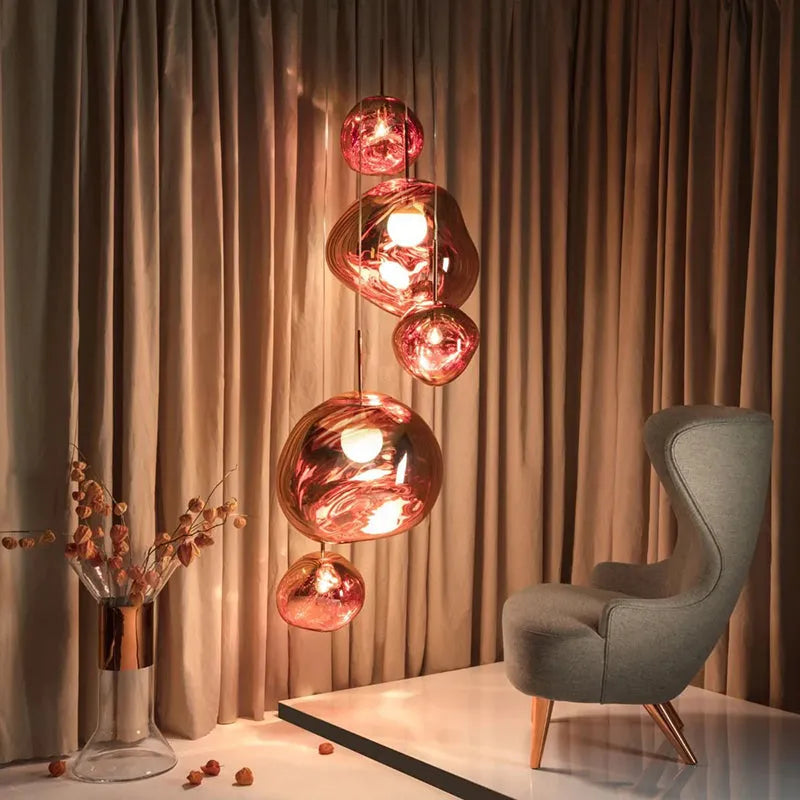 Organische Hanglamp met Warme Lichtgloed en Verstelbare Hoogte
