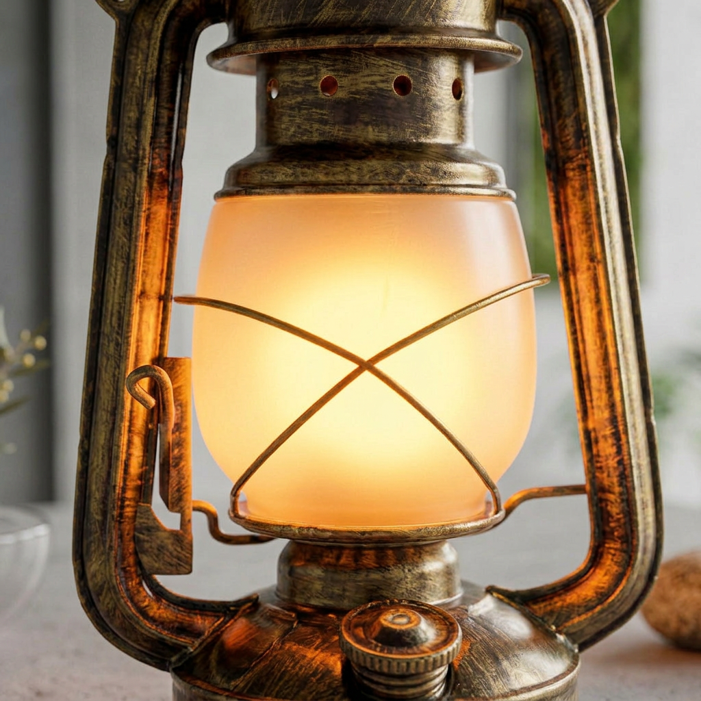 IJzeren Lantaarnlamp met Retro Vorm en Draagbare Constructie