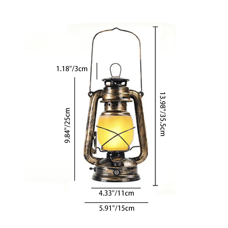 IJzeren Lantaarnlamp met Retro Vorm en Draagbare Constructie