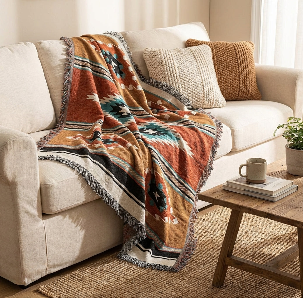 Woonplaid met Zachte Structuur en Jacquard Weving