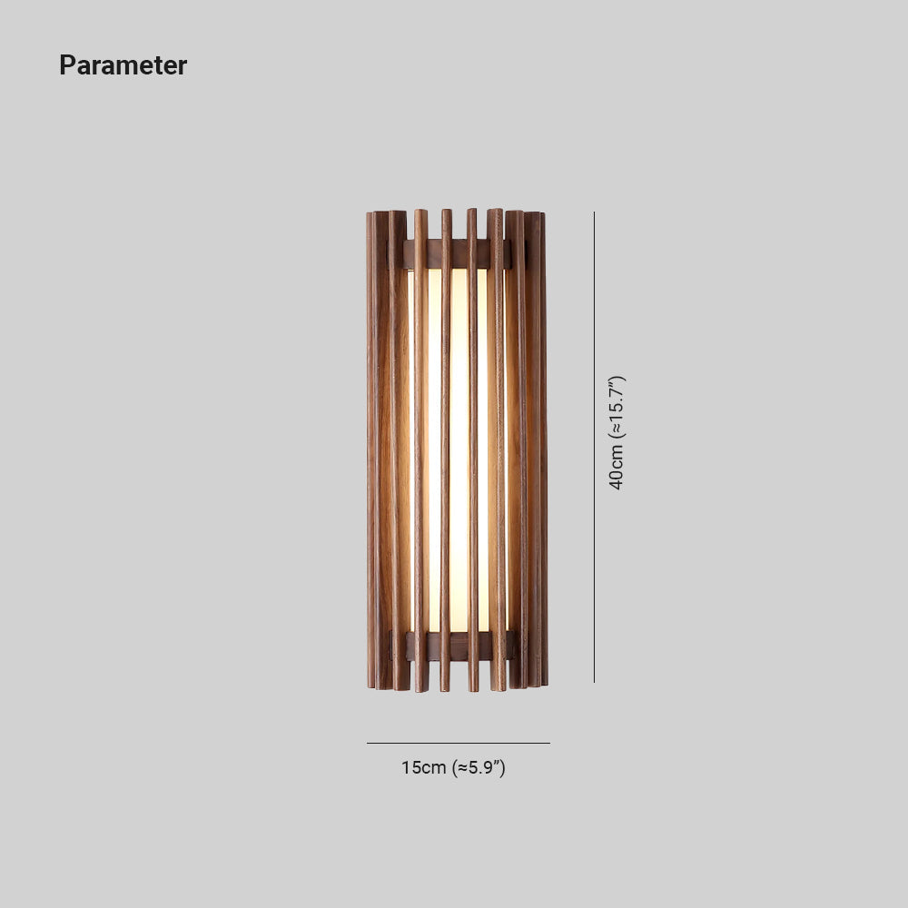 Houten Wandlamp met Minimalistische Vorm en Warme Sfeerverlichting
