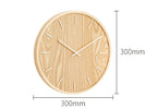 Houten Wandklok met Minimalistische Vorm en Stil Mechanisme