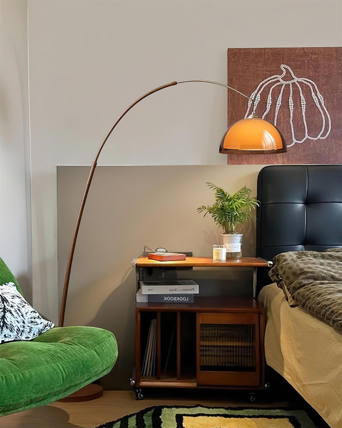 Boogvloerlamp met Elegante Boogarm en Zachte Ruimteverlichting
