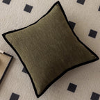 Jacquard Kussenhoes Met Retro Rand En Luxe Textuur Voor Moderne Interieurs