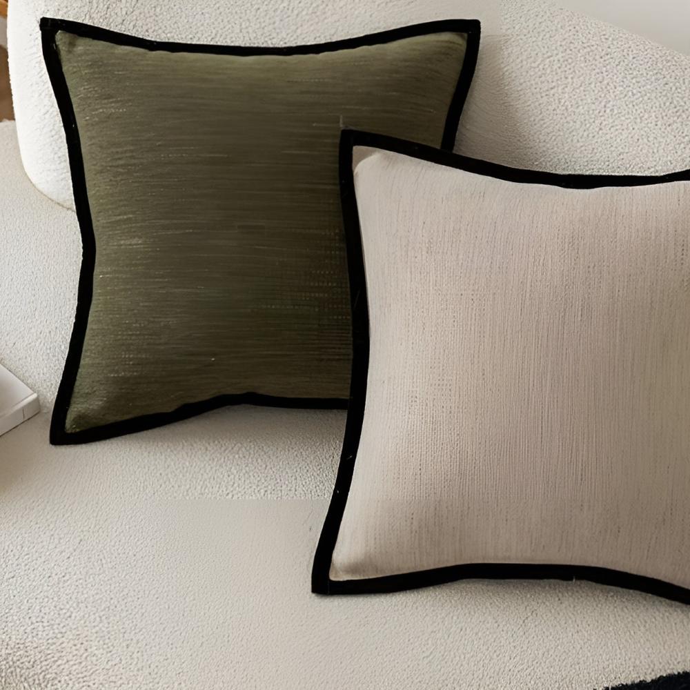 Jacquard Kussenhoes Met Retro Rand En Luxe Textuur Voor Moderne Interieurs