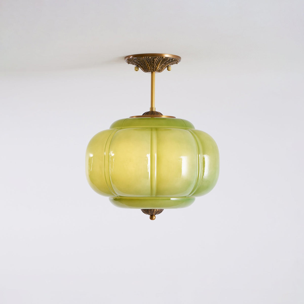 Glazen Plafondlamp Met Sculptuurkap En Half Inbouwontwerp Voor Warme Sfeerlicht