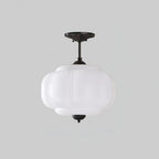 Glazen Plafondlamp Met Sculptuurkap En Half Inbouwontwerp Voor Warme Sfeerlicht