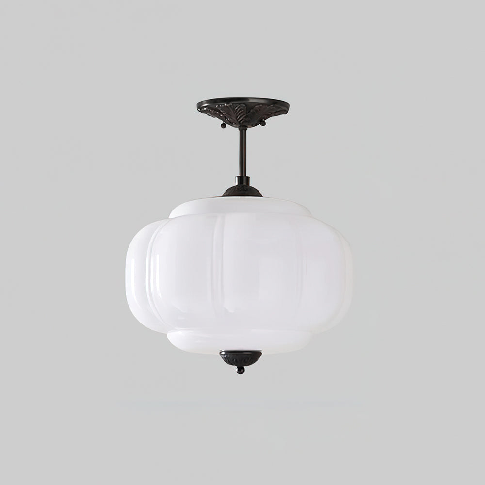 Glazen Plafondlamp Met Sculptuurkap En Half Inbouwontwerp Voor Warme Sfeerlicht