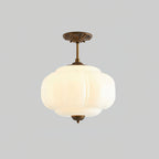 Glazen Plafondlamp Met Sculptuurkap En Half Inbouwontwerp Voor Warme Sfeerlicht