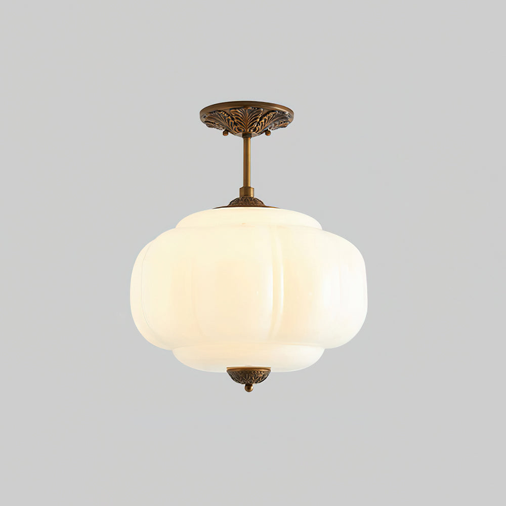 Glazen Plafondlamp Met Sculptuurkap En Half Inbouwontwerp Voor Warme Sfeerlicht